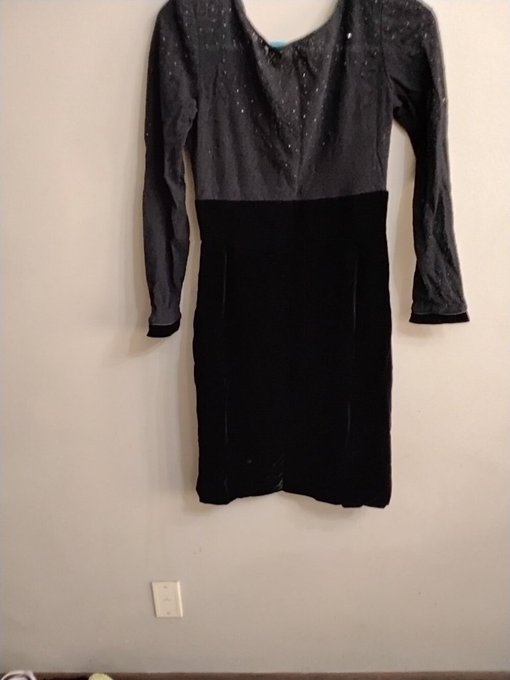 VTG Mary McFadden Collection Saks Fifth Avenue Velvet Lace Beaded Cocktail Dress